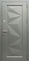 Входная дверь со штампованным рисунком и серым порошковым напылением